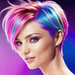 Pixie Cut Rainbow Hairstyle AI avatar/profile picture for women